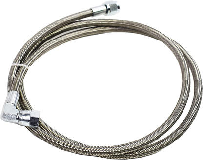 A-Team Performance Steel Braided Turbo Oil Feed Line 60" Length -4AN 90 degree straight Hose End Pressure Stainless Remote Turbocharger Sensor Teflon 4 AN
