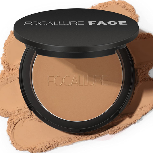 FOCALLURE Finishing Pressed Powder,Velvet Matte Oil-Control Breathable & Buildable Coverage, Matte Finish ,Long Lasting, Powder Foundation,Wheat,8.4G/0.29OZ