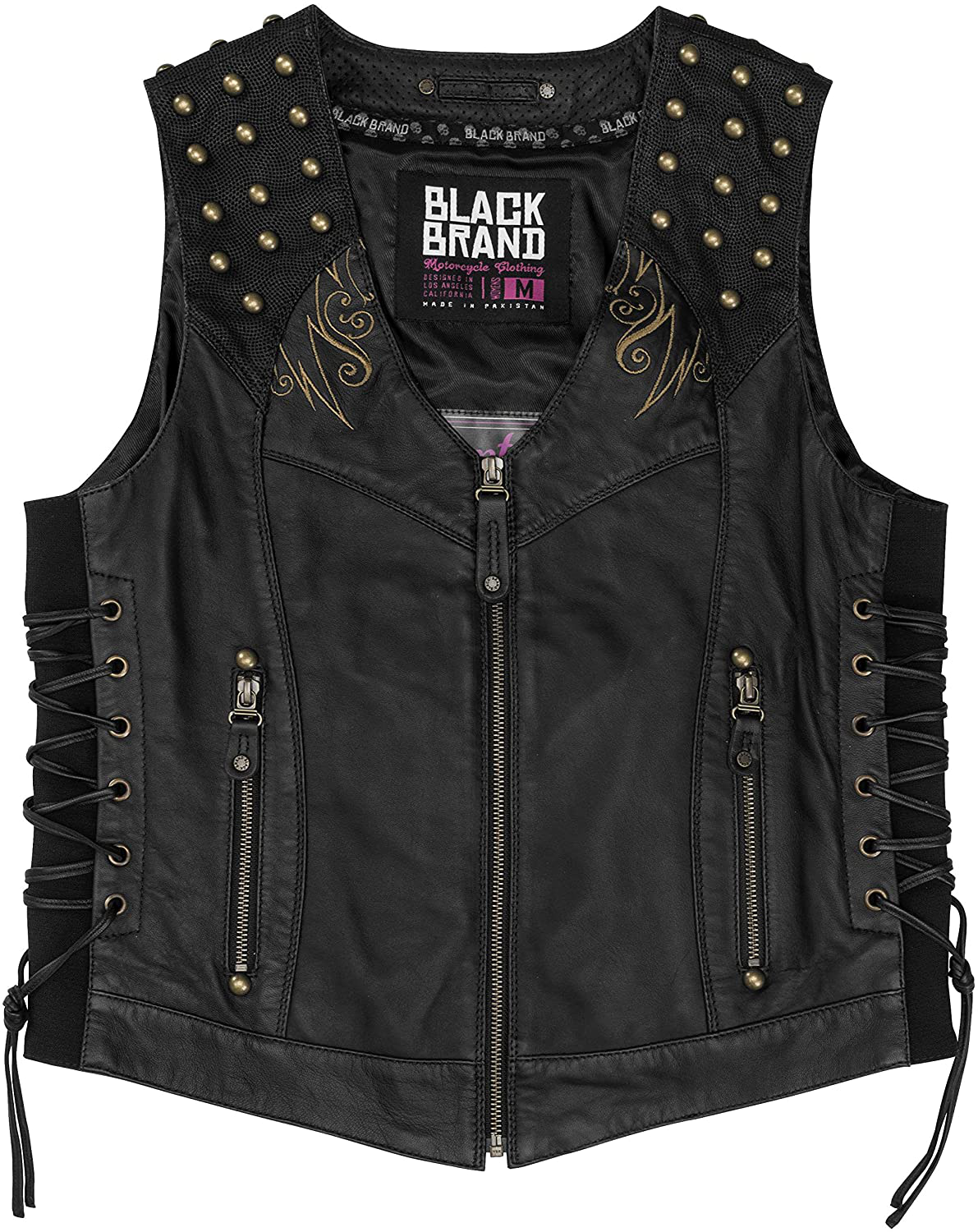 Black Brand Women's Women's Mantra Black Leather Vest