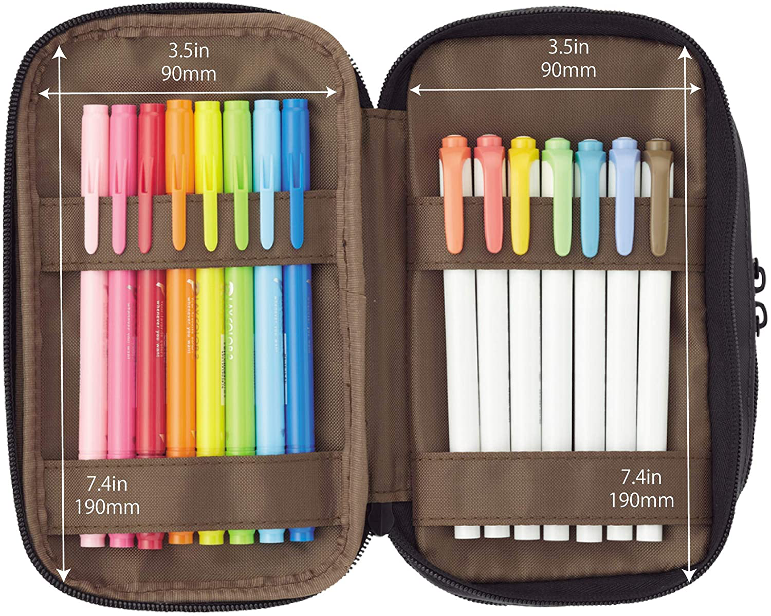 LIHIT LAB Triple Zipper Pen Case, 7.9 × 3.5 × 4.7 Inches, Ice Gray Camo (A7556-135)