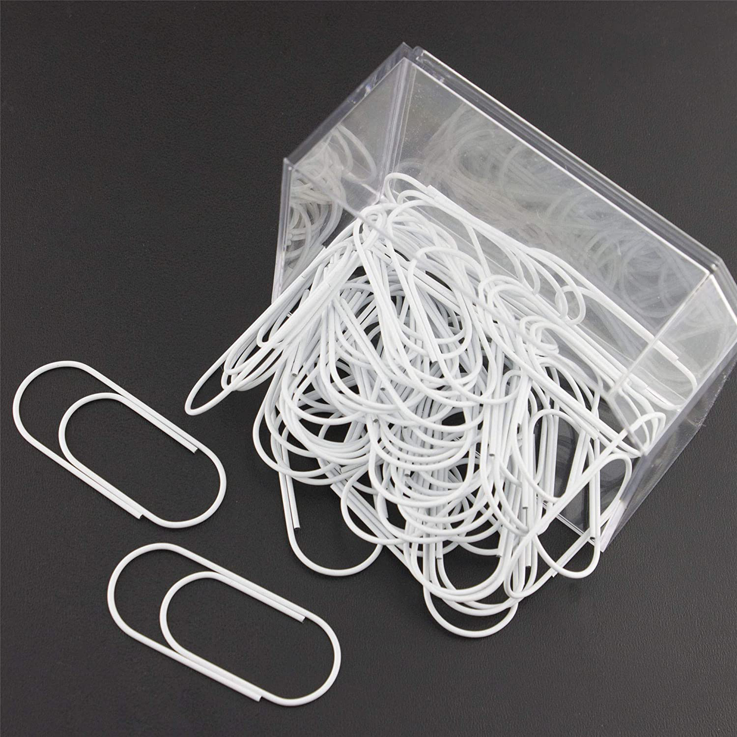 Tesstor Wide Paper Clips Jumbo Smooth Finish Large Paperclips Steel 2 Inch Non Skid Paper Clips for Planner 50mm Office Supplies 50pcs(White) )