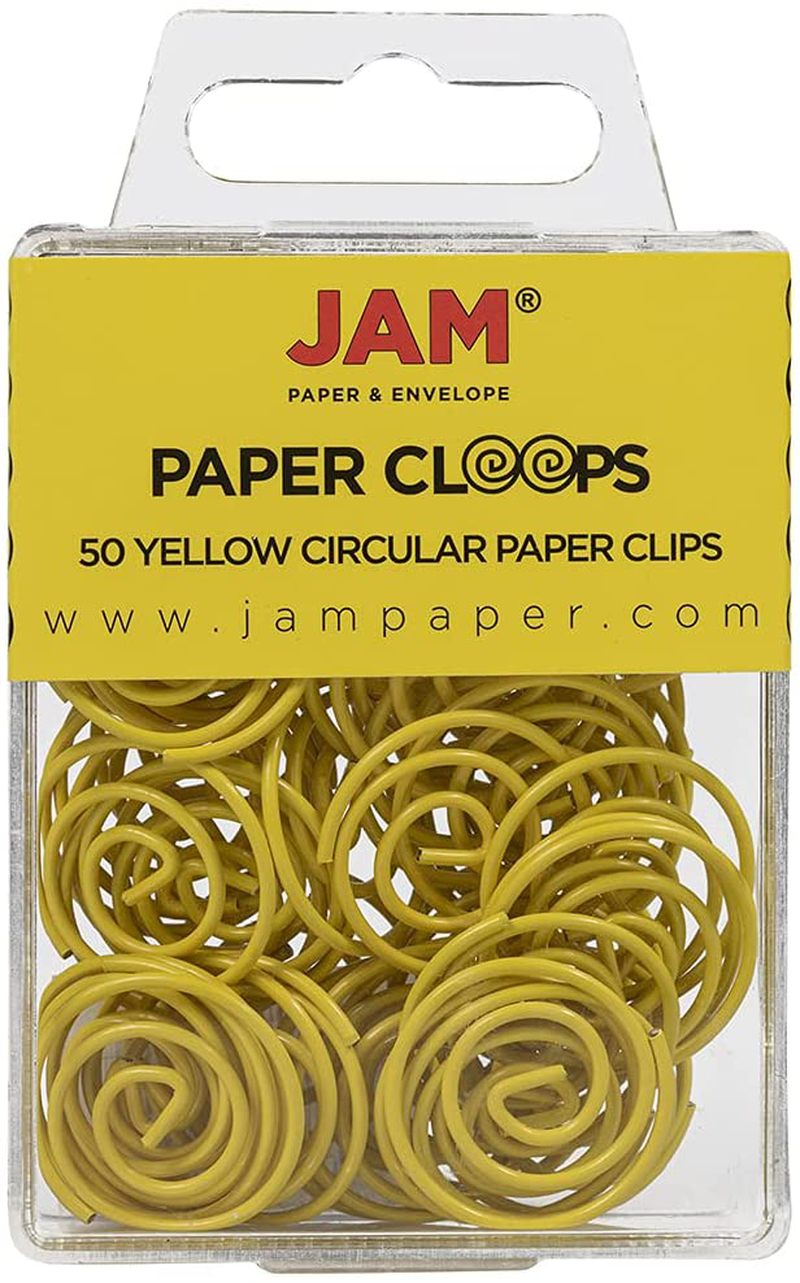 JAM PAPER Circular Paper Clips - Round Paperclips - Teal - 50/Pack