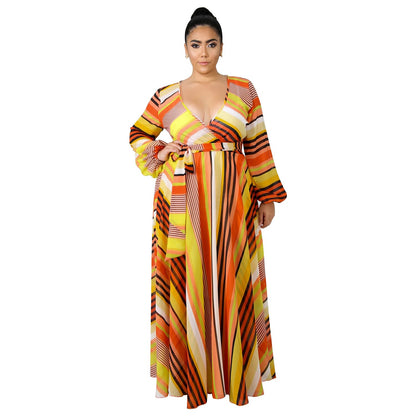 Chiffon Print Plus Size Dress