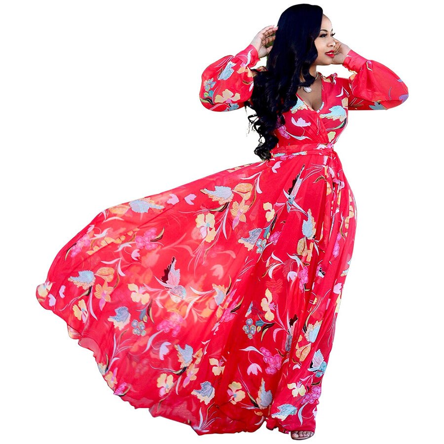 Chiffon Print Plus Size Dress