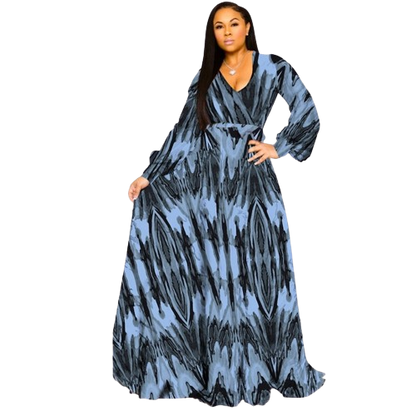 Chiffon Print Plus Size Dress