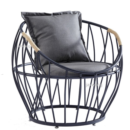 Customizable Golden Iron Sofa Leisure Chair Set