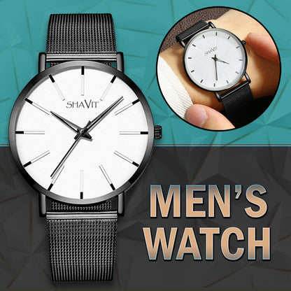 Luxury Men's Quartz Watch Stainless Steel Analog Ultra Thin Waterproof Business