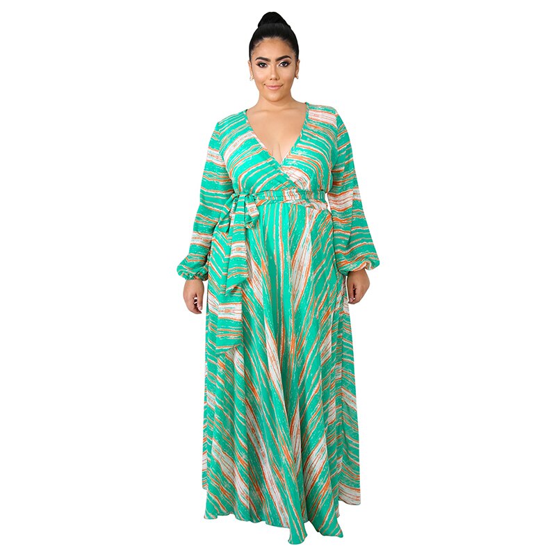 Chiffon Print Plus Size Dress