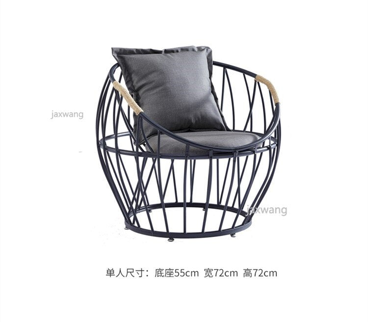 Customizable Golden Iron Sofa Leisure Chair Set