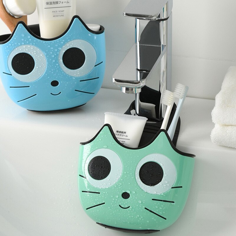 Cute Cat Shape Sink Shelf Soap Sponge Drain Rack