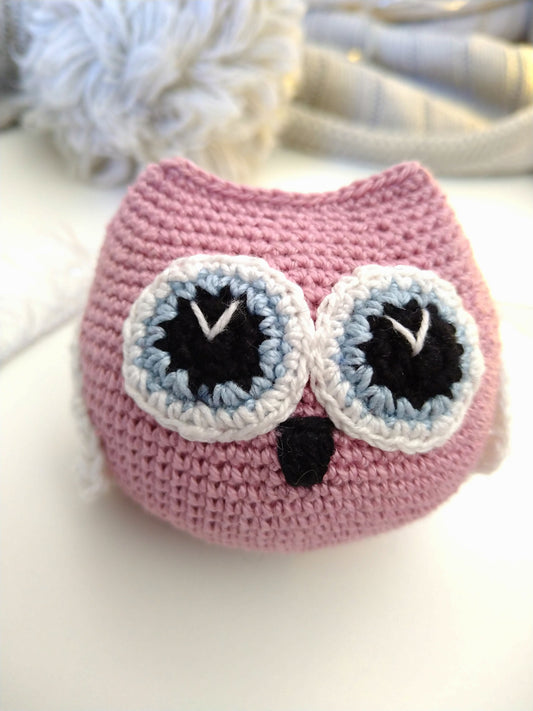 Pink Owl Baby Rattle