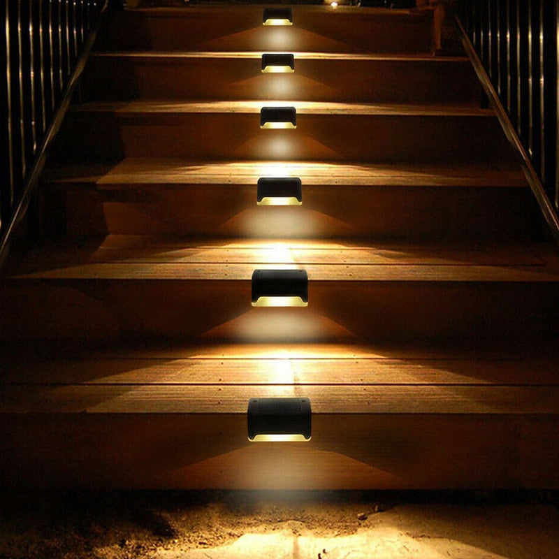 1/4/10/20pcs Deck Solar Stair Lights