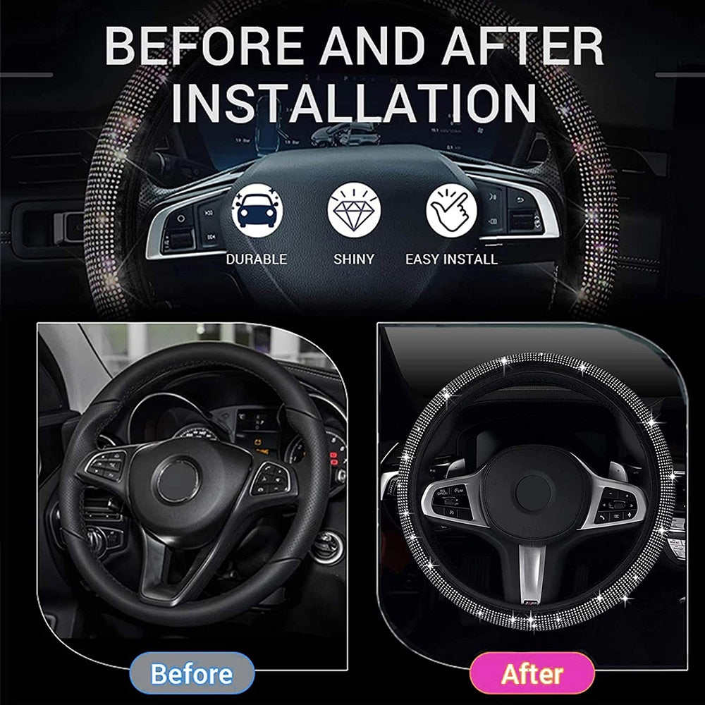 Car Suv Steering Wheel Protector Vehicle Carbon Fiber