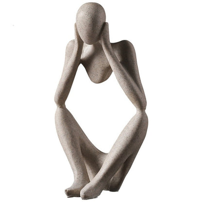 Nordic Abstract Thinker Statue Resin Figurine Office Home  Decor