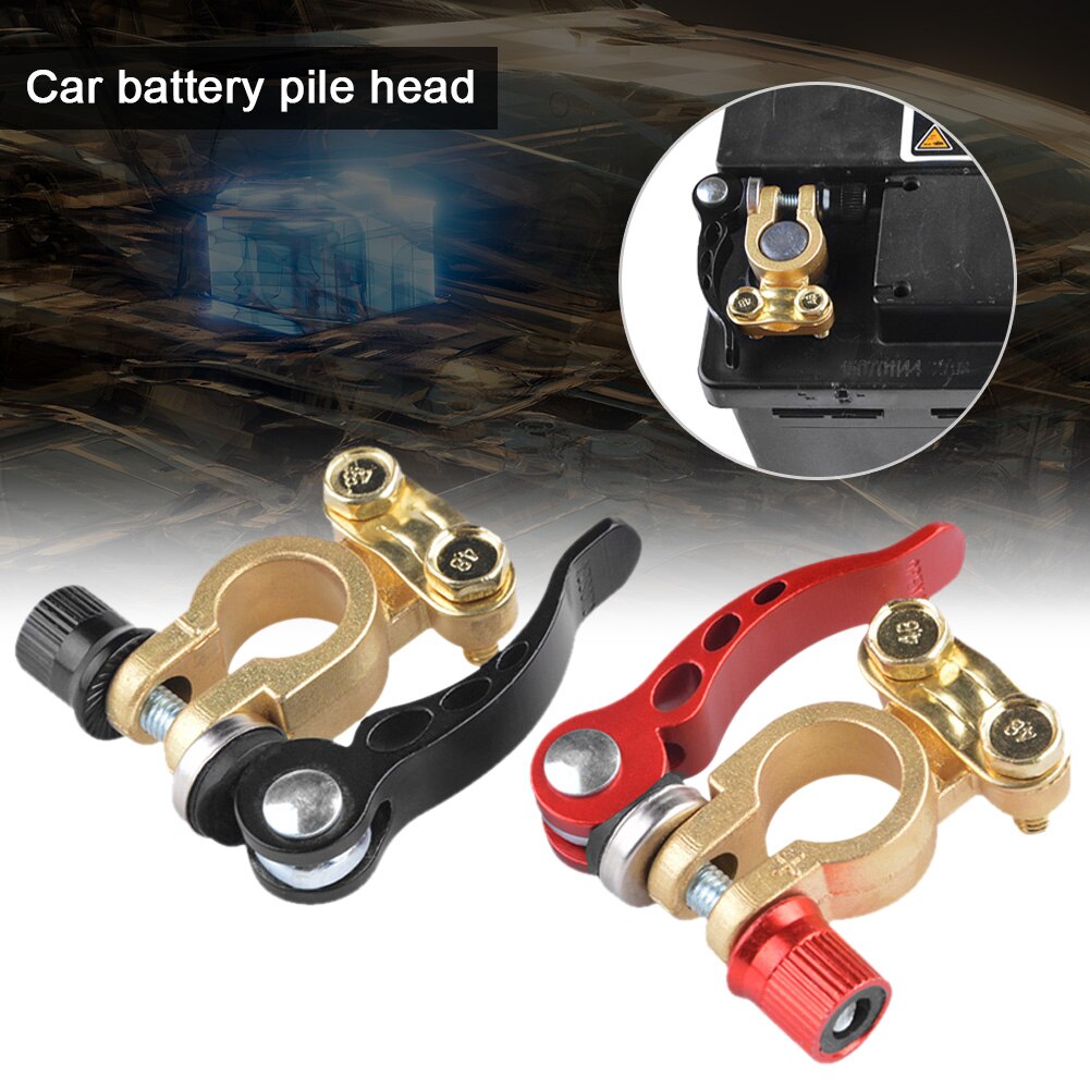 1 Pair Automotive Car Top Post Battery Terminals Wire Cable Clamp