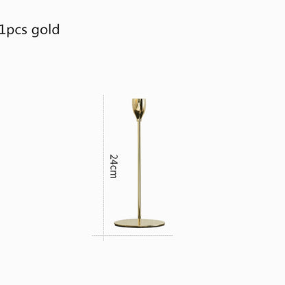 European Metal Candle Holder Simple Golden Wedding Decor