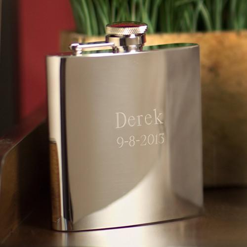 Personalized Flasks - Stainless Steel - High Polish - 7 Oz.