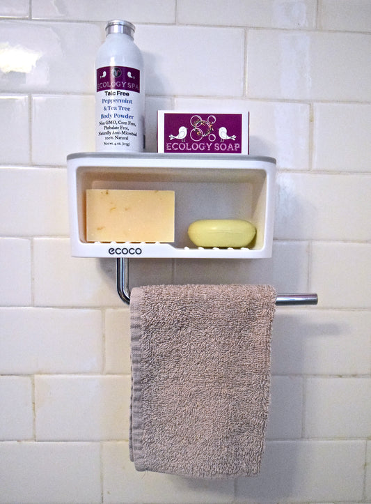 Ecoco Wall Mounted Towel and Soap Shelf