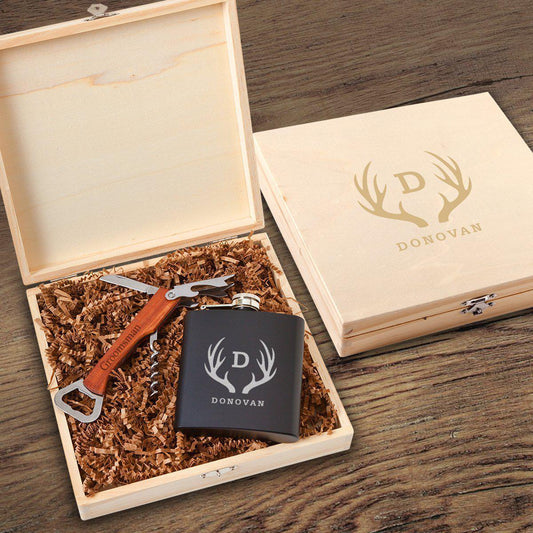 Irvine Groomsmen Flask Gift Box Set