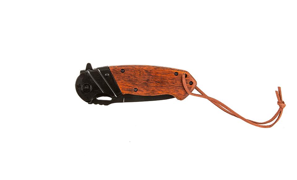 Personalized Wood Handle Hunting Knife With Wrist Lanyard