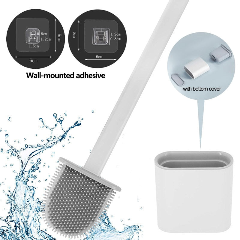Silicone Bristles Toilet Brush and Holder