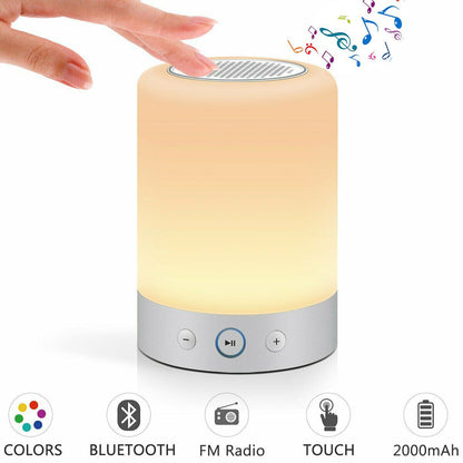 Wireless Bluetooth Speaker W/Color Changing Touch Lamp