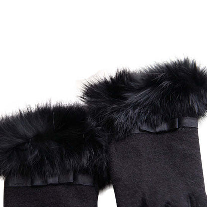 Faux Fur Lining Touch Smart Gloves