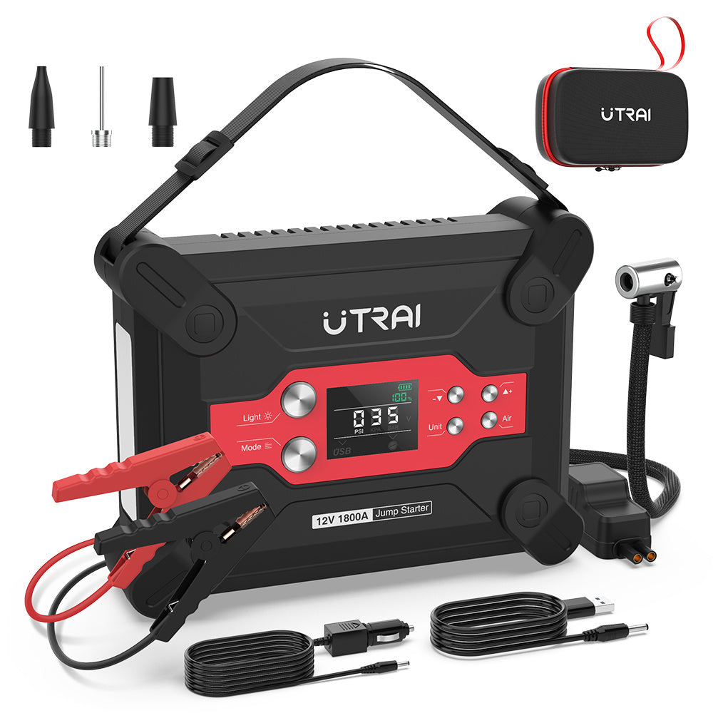 UTRAI 1800A Car Battery Starter with 120PSI Digital Tire Inflator