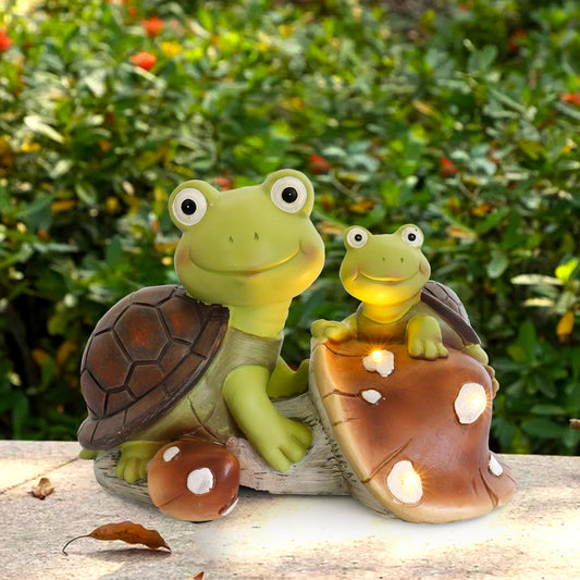 Garden Statue Cute Frog Face Turtles Garden Decor