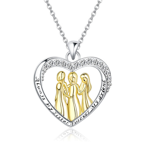 Women Always My Sister Forever Pendant Necklace