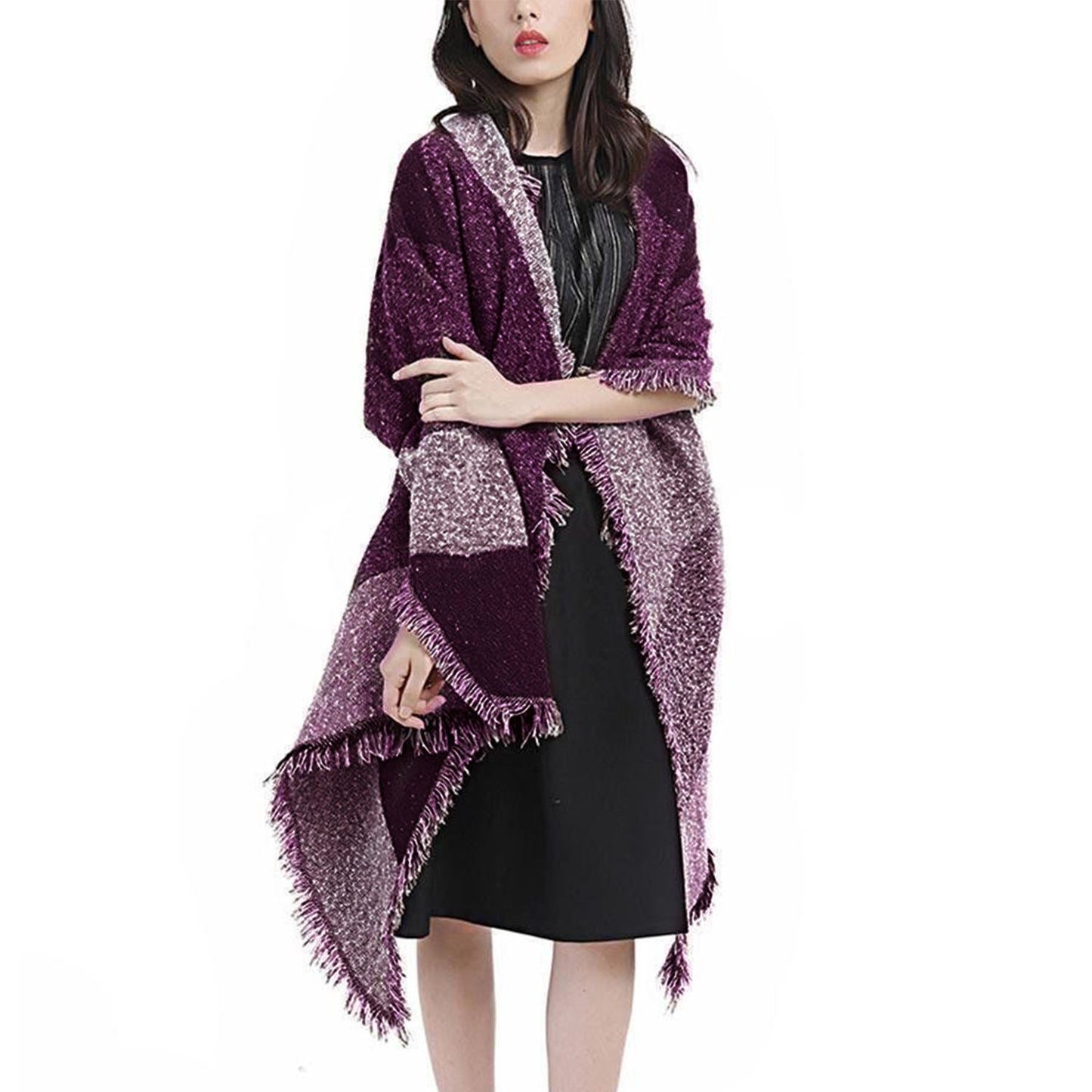 Women Winter Warm Scarf Long Soft Knitted Shawl