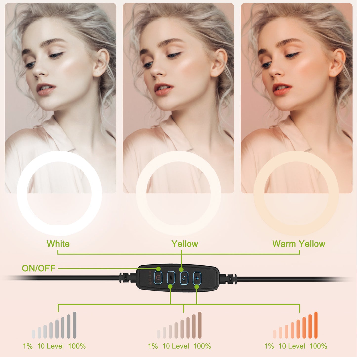 10in LED Selfie Dimmable Makeup Ring Lights