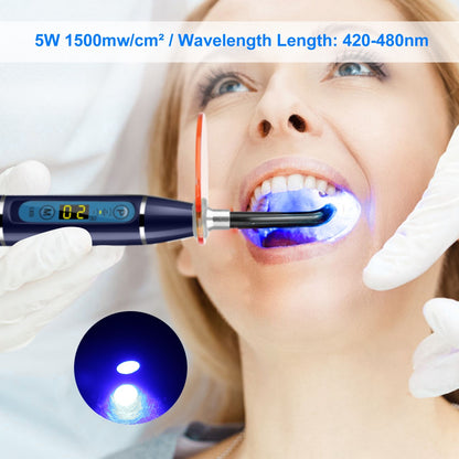 5W Cordless Dental LED Curing Light Lamp 1500mw/cm2