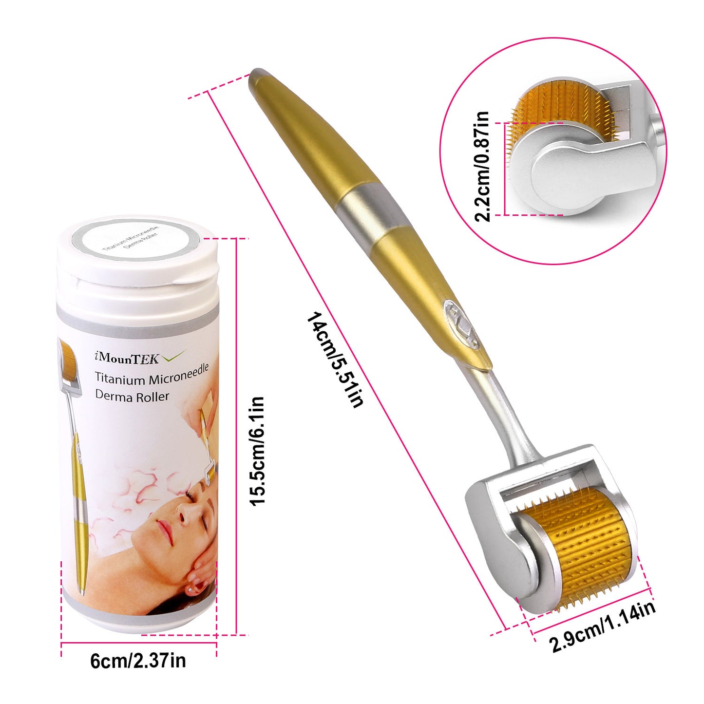 Titanium Microneedles Facial Roller Acne Scars