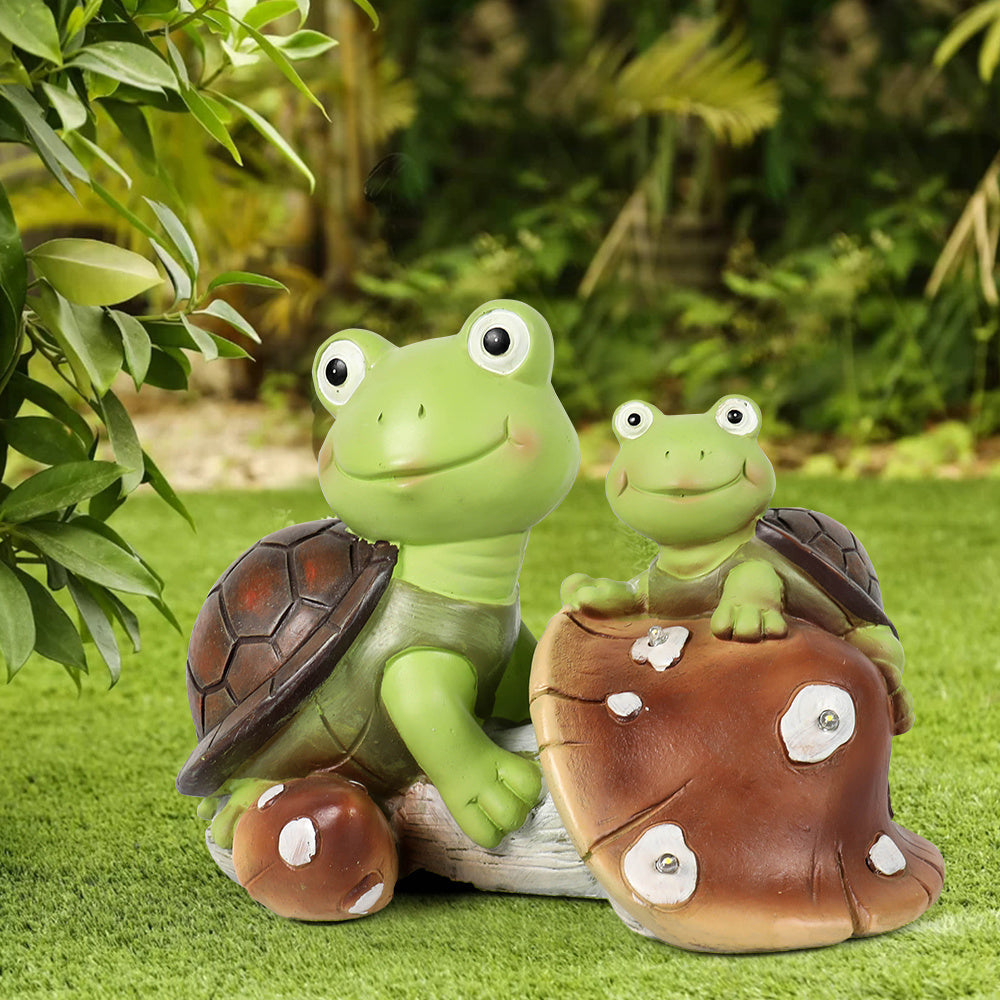 Garden Statue Cute Frog Face Turtles Garden Decor