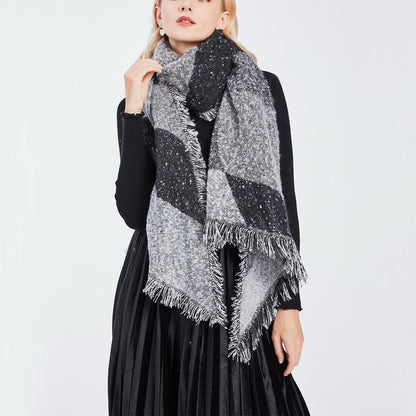 Women Winter Warm Scarf Long Soft Knitted Shawl