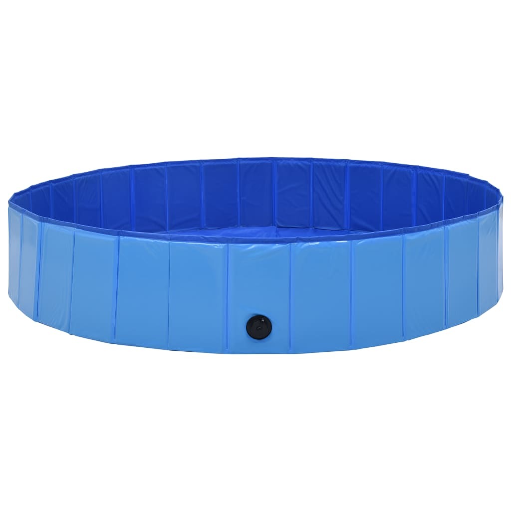Foldable Dog Swimming Pool Blue 63"x11.8" PVC