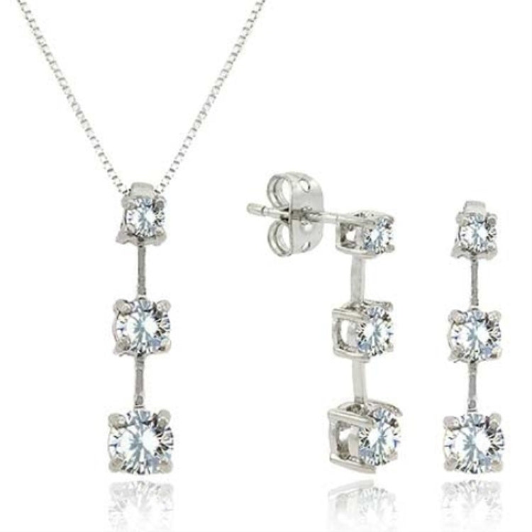 Simulated Diamond CZ Pendant/Earring