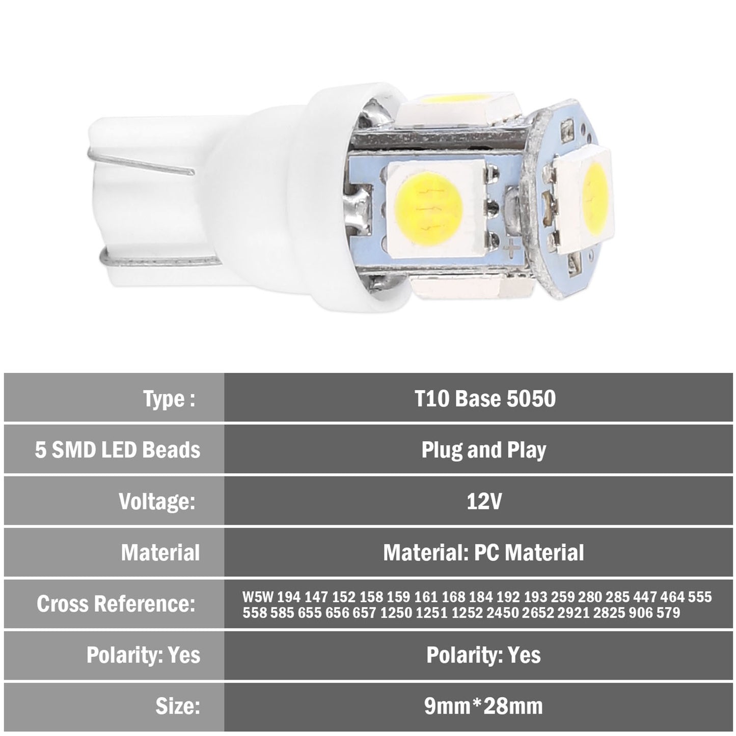 Kit LED Car Light Bulbs 1000lm