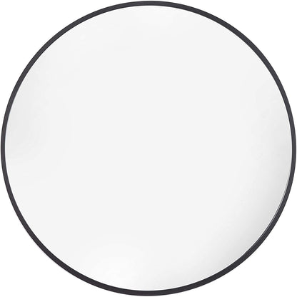 Large Round Mirror 32 Inch with Black Aluminum Frame