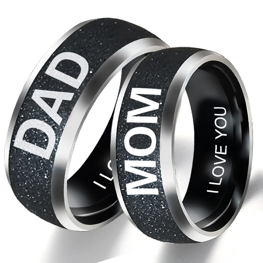 Engraving Text Stainless Steel Couple Rings