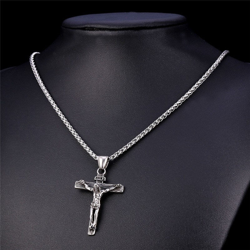 Fashion Men's Jesus Cross Necklace