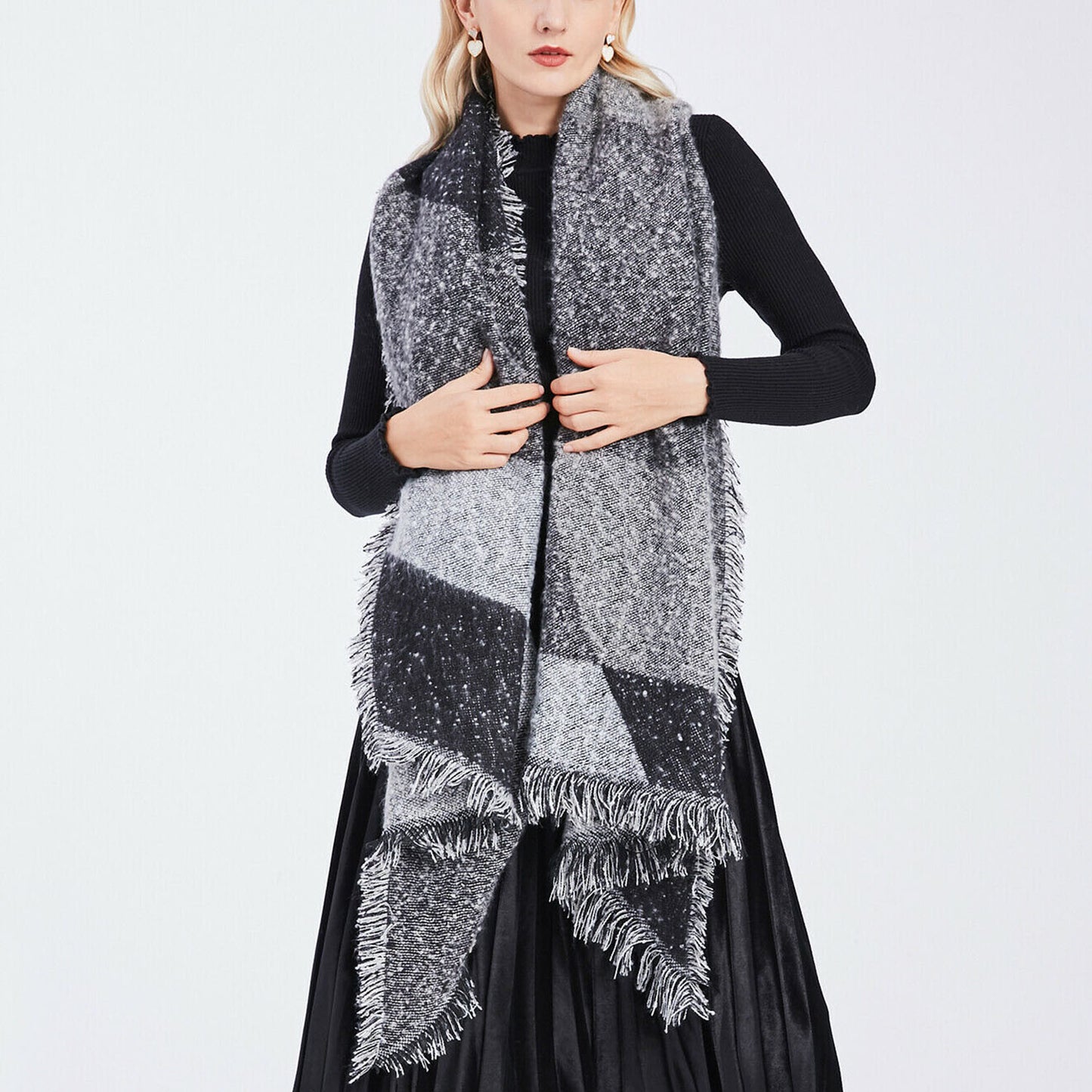 Women Winter Warm Scarf Long Soft Knitted Shawl