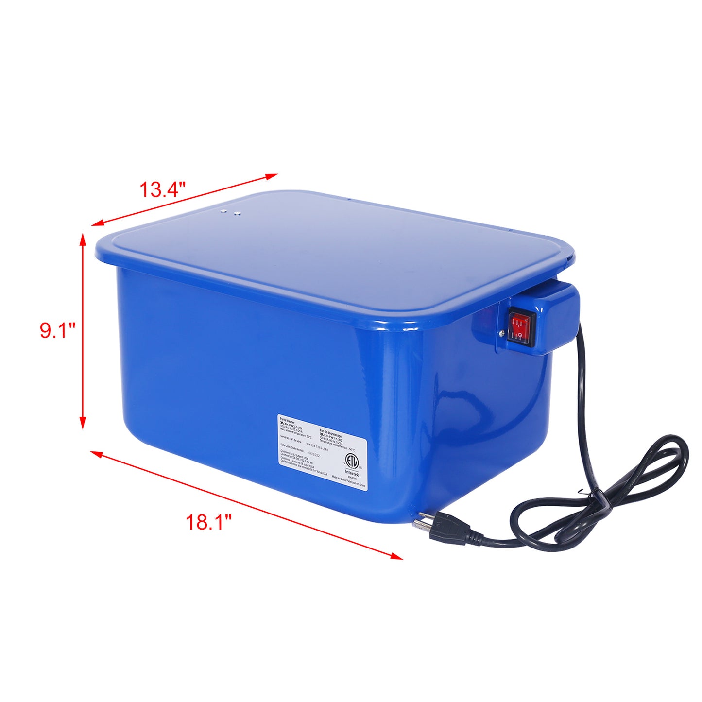 Cabinet parts washer with 110v pump
