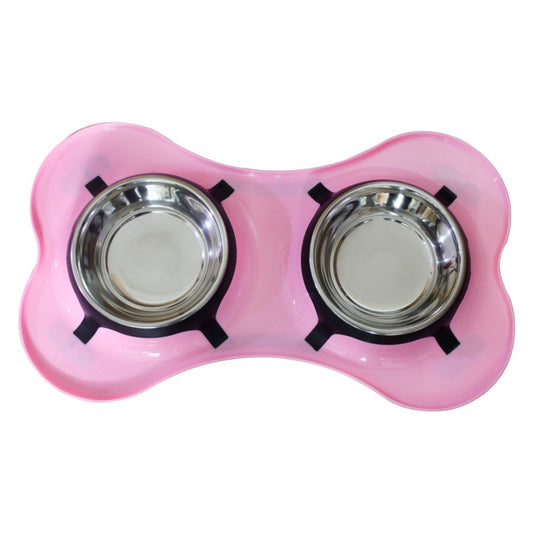 Pet Double Diner with Stainless Steel Bowls