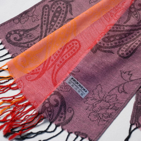 Multi-Colors Rose & Paisley Scarf