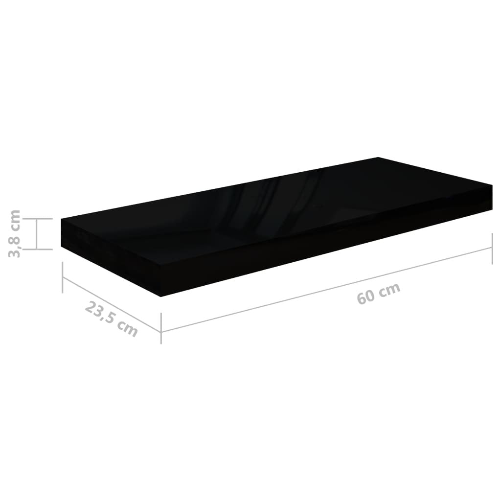 Floating Wall Shelf High Gloss Black
