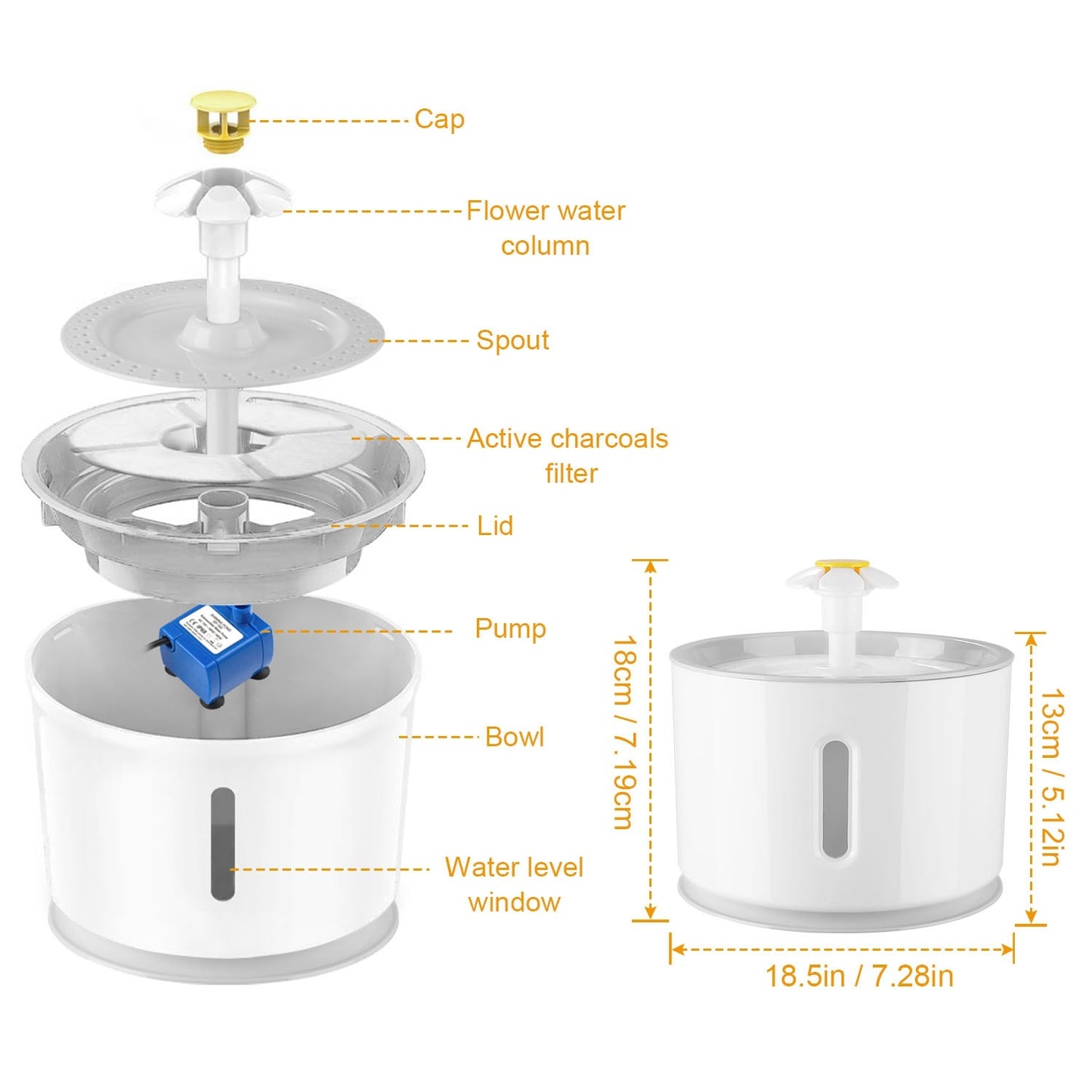 2.4L Automatic Dog Cat Water Fountain