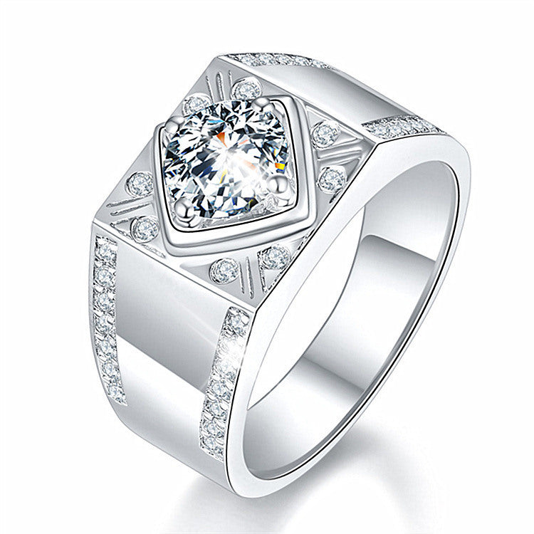 Plated  gold silver diamond gemstones rings