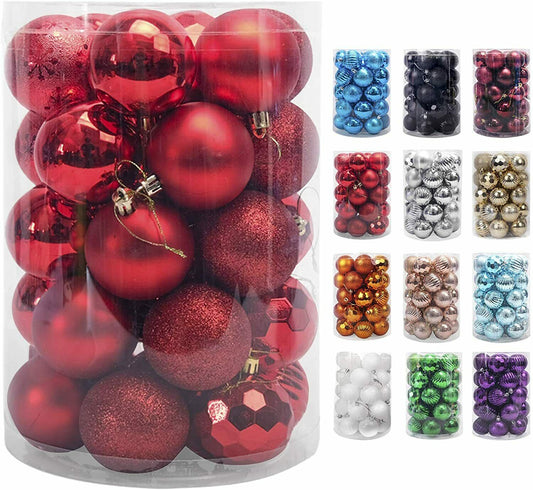 24Pcs/Box Christmas Glitter Ball Ornaments